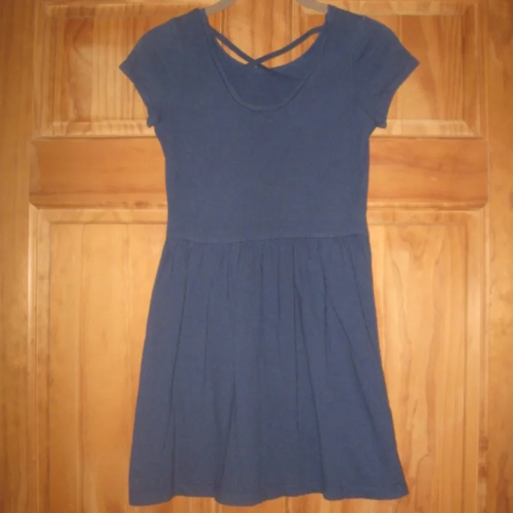 5/$30 Girls Carter's KID Navy Blue Short Sleeve Dress
